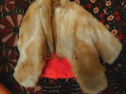 1496 BARBIE FAB FUR PLUSH JACKET, ORANGE LINING OR GOLD LAME HIGH BOOTS CHOICE 1969 70